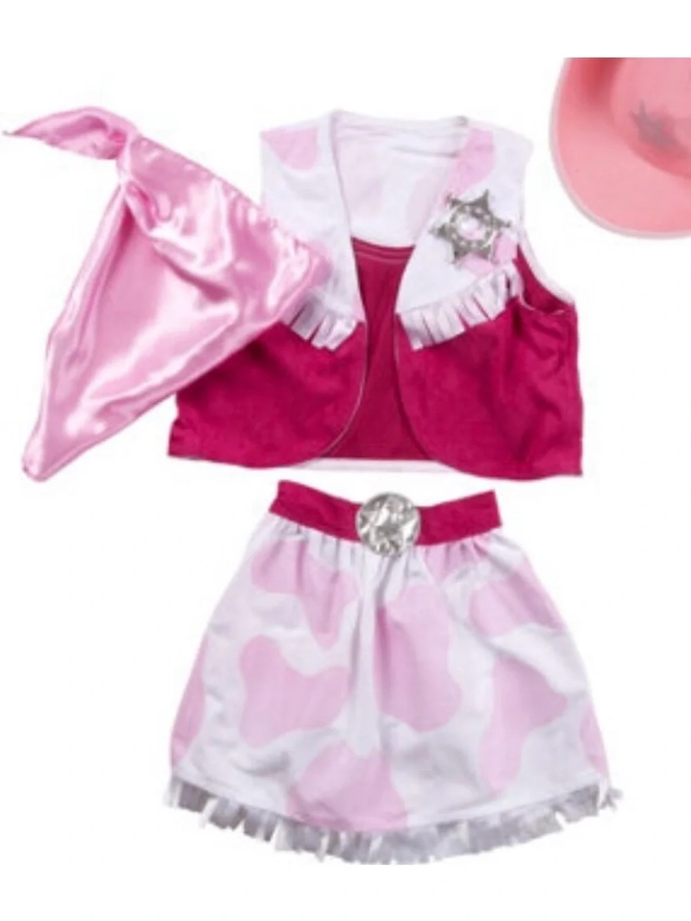 Pink Cowgirl Costume Set for Kids - Pink & White
